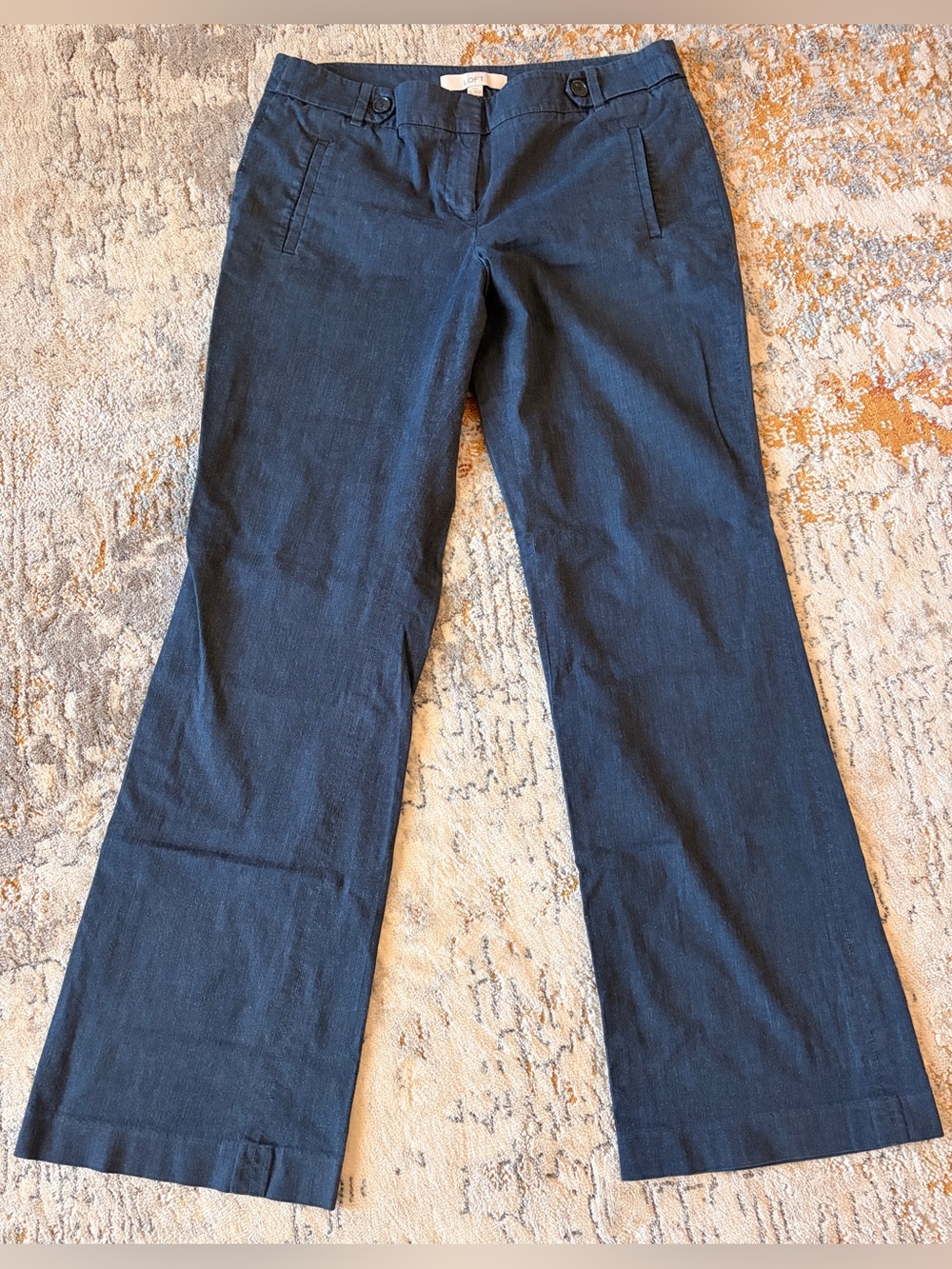 LOFT Navy Straight‑Leg Pants – Size 8